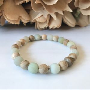Beaded Bracelet Stretch Amazonite and Sand…